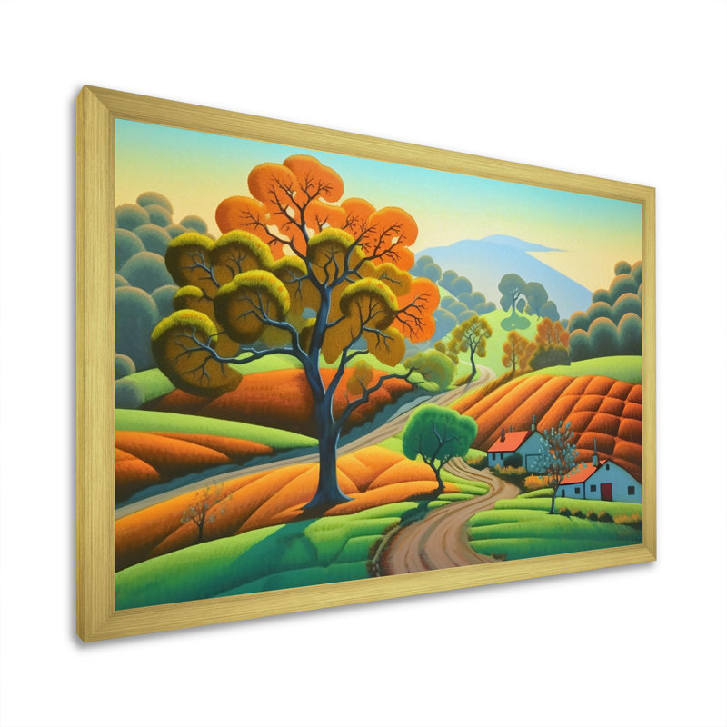 «Autumn Beauty Mountain Serenity», reproduction d'art sur toile I, H 30 po x l 40 po x P 1,5 po, Cadre doré simple