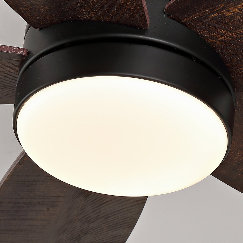 Ventilateur de plafond à profil bas 32 pouces avec lumière et télécommande, moteur à courant continu à intensité variable, pour une utilisation à l'intérieur ou à l'extérieur, noir