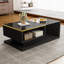 Modern Led Coffee Table - High-Gloss With Tempered Glass Top & Bluetooth Lighting (90X50Cm)-450800039-463094784