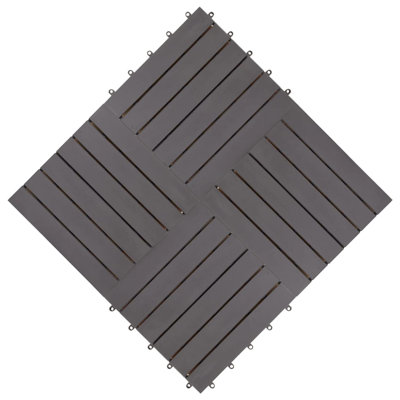 Carreaux de terrasse Sagers vidaXL, 11,8 po x 11,8 po, bois d'acacia massif, résistant aux intempéries