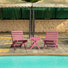 Grandcourt Fully Assembled All-Weather Outdoor Folding Patio Chair and Table 3 Piece Set