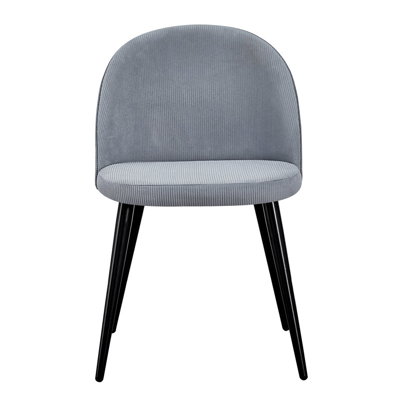 Nickelson 47cm H Corduroy Upholstered Side Chair, Grey