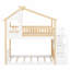 Lit superposé de style maison avec escalier de rangement et barrière de sécurité