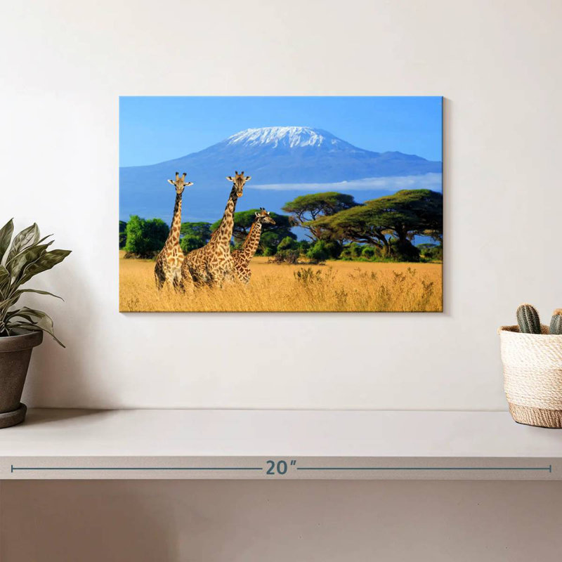 Brampt Mount Kilimanjaro Giraffes, 8" H x 12" W