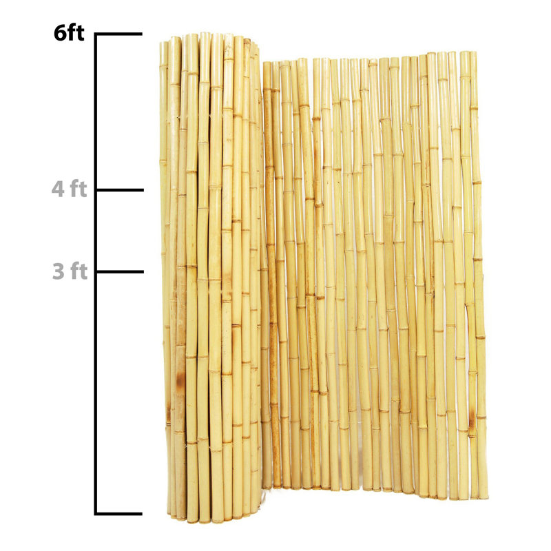 Natural Bamboo Privacy Screen Fence Panel with Galvanized Steel Wires