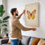 Centered Butterfly Botanical - Wrapped Canvas-2019608675-2019608684