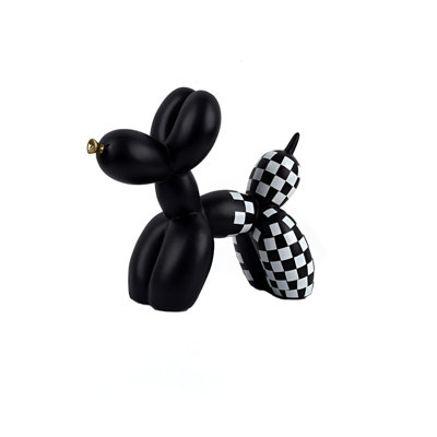 Modern Minimalist Flocked Balloon Dog Sculpture Elegant Home Decor Accent