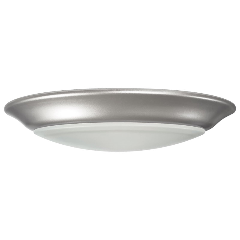 Plafonnier encastré en acrylique Willebroek, Nickel brossé, H 1,42 po x l 7,42 po x P 7,42 po