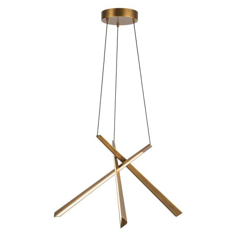 Lex 3 - Light LED Chandelier, Brass