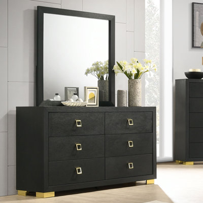 Commode 6 tiroirs avec miroir Rizo