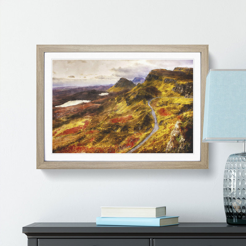 Mountain View in Scotland - Framed Print, 24cm H x 33cm W x 2cm D, Oak Framed
