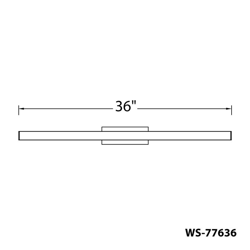 Salcedo Dimmable LED Bath Bar, 3500K, Black, 3" H x 36" W x 2.75" D