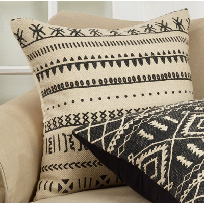 Housse de coussin géométrique à imprimé géométrique