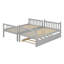 Lit superposé simple au dessus d'un lit simple - Lit gigogne, échelle, garde-corps de sécurité et convertible en lits simples-280287454