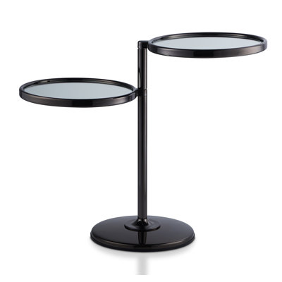 Glass Top Pedestal End Table