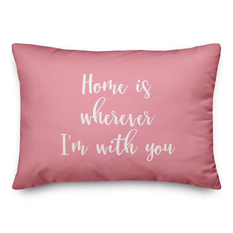  Coussin Home Is Partout Je Suis Avec Vous, Rose