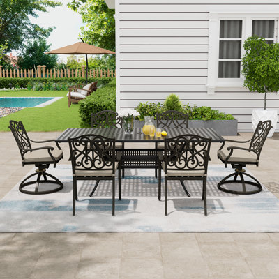 Shirly Rectangular 8 - Person 80.31'' L Outdoor Dining Set with Cushions
