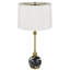 Lampe de table Midlands 74,3 cm (29,25 po) de hauteur, métal laiton antique, marbre noir, 150 W, ampoule E26 à 3 intensités, abat-jour blanc