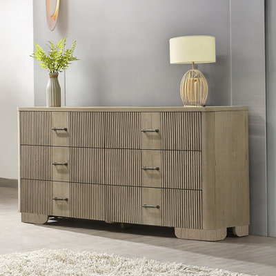Commode en bois avec 6 tiroirs de rangement pour la chambre à coucher
