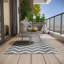 Lumsdom Outdoor Rug Reversible 121 x 182 cm (4 x 6 ft), Light Grey & White