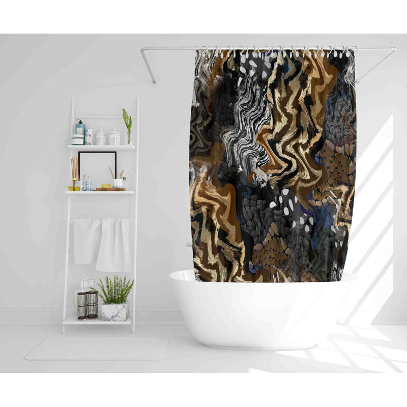 Rani Polyester Shower Curtain Set, 168cm H x 168cm W