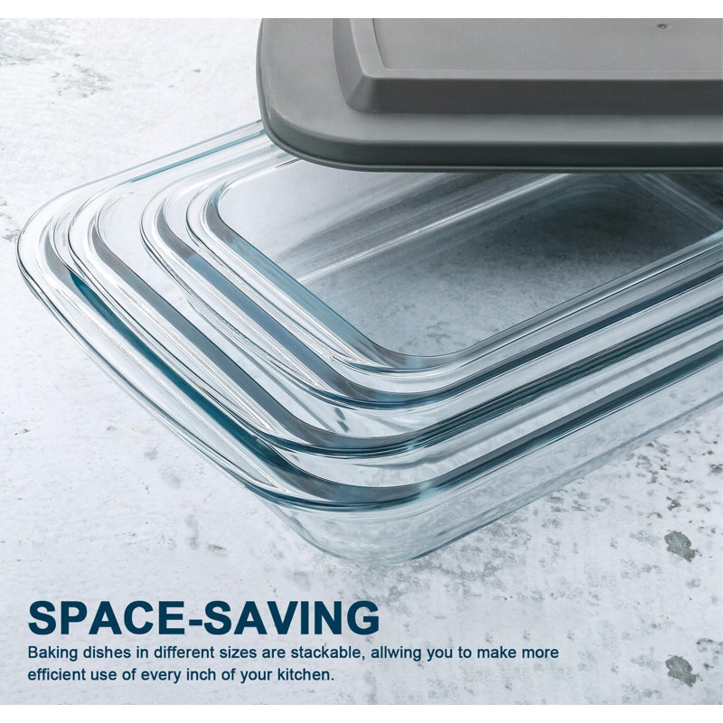 8-piece Glass Baking Dish Set With Lids
