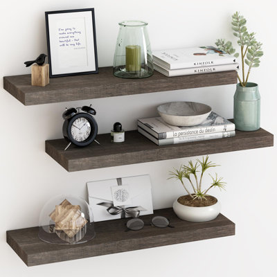 Tablettes flottantes pour le mur, tablettes de salle de bain rustiques avec supports invisibles