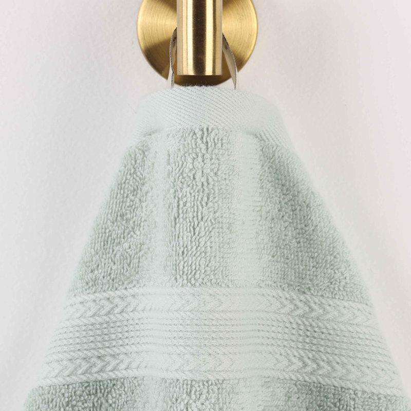 Ensemble de serviettes de bain écologiques en coton 100% Ringspun Hannu, Aquamarine