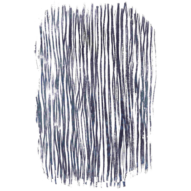 Indigo Batik Vignette VII, H 18 po x l 12 po