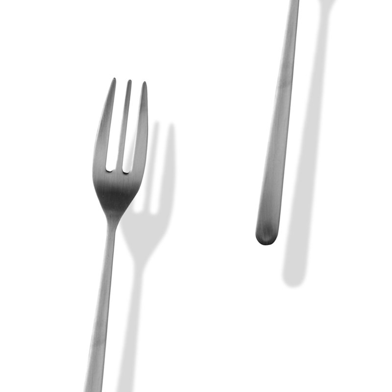Ensemble de service (fourchette et cuillère) Linea, Argenté glacé