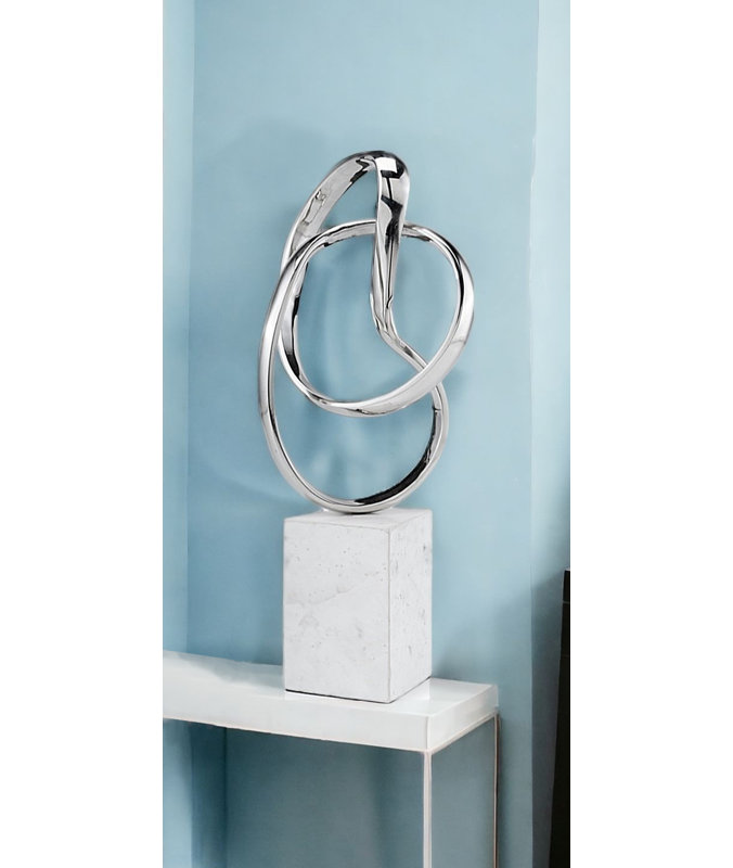 Sculpture en marbre et aluminium 18 po Adelmina