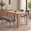 Oak Effect Dining Table Set with 2 Grey Chairs and Grey Bench 4 Seater Kitchen Dining Set