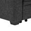 Canapé modulaire en lin gris anthracite de 76,5 po avec lit escamotable, méridienne réversible et rangement, détails, fermeté moyenne, savoir-faire facile à installer, installation facile