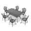 (Coussins de couleurs aléatoires) Ensemble de meubles de patio en aluminium coulé avec coussins-1141184290