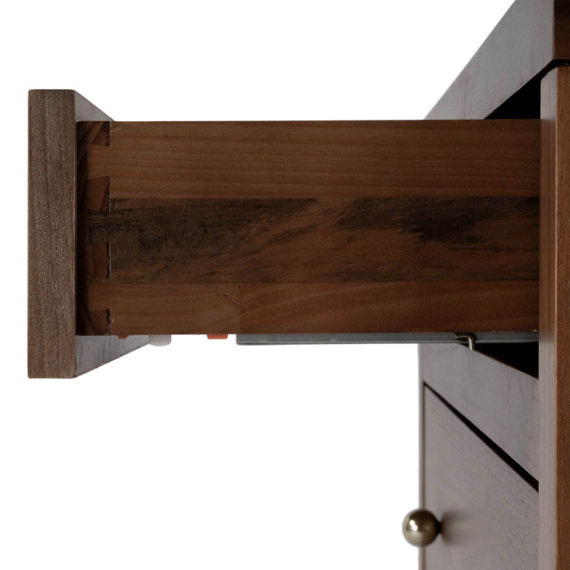 Nora 25 in. W Rectangular Wood 3 Drawer Nightstand, Walnut