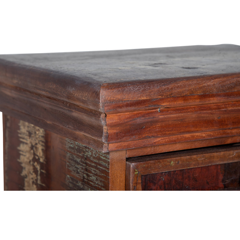 Armoire à bijoux rustique 7 tiroirs, Marron foncé