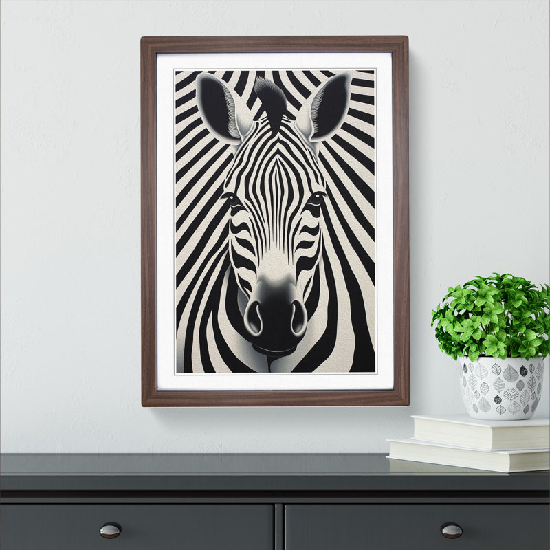 Single Picture Frame Print on Wood, 46cm H x 34cm W, Walnut Framed
