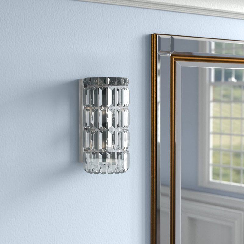 Applique murale pour salle de bain 2 lumières Baldrik, H 12 po x l 6 po x P 6 po, Chrome