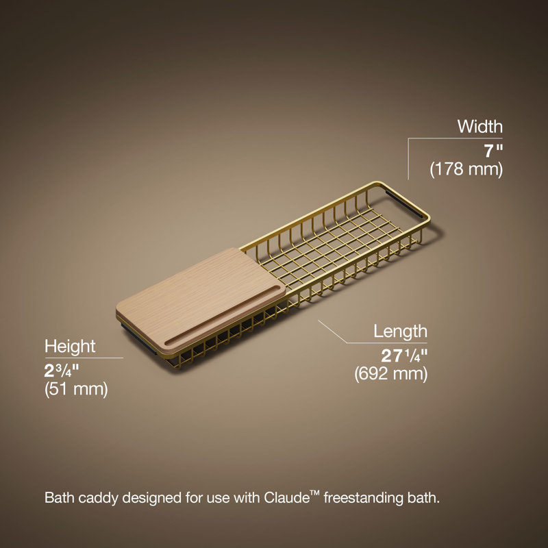 Claude by Studio McGee Two-Piece Bath Caddy, Vibrant Brushed Moderne Brass