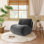 Fauteuil d'appoint pivotant rembourré avec dossier amovible Caleb