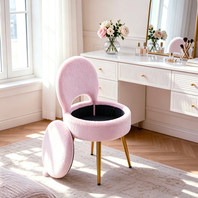Plywood Accent Stool, Pink