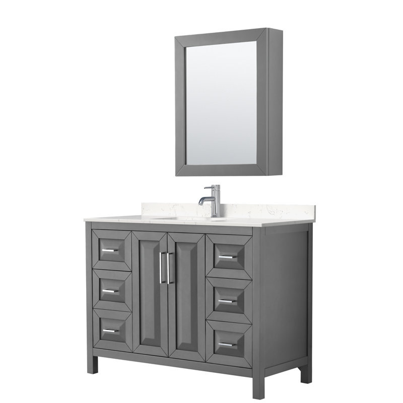 Daria 48'' W Single Vanity, Dark Gray, Polished Chrome