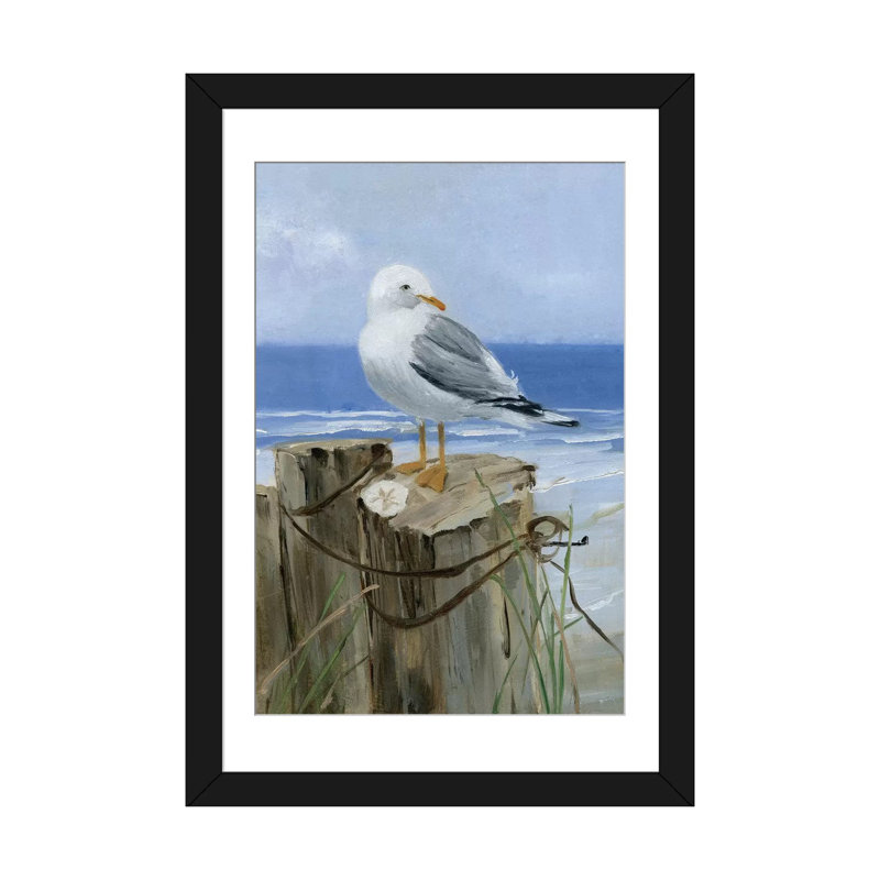 «Keeping Watch I», reproduction sur toile, H 26 po x l 18 po x P 1,5 po, Toile avec cadre noir, Blanc