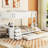 Bunk Bed With Twin Trundle, Desk, And 2 Three - Holes Charging White Enabled