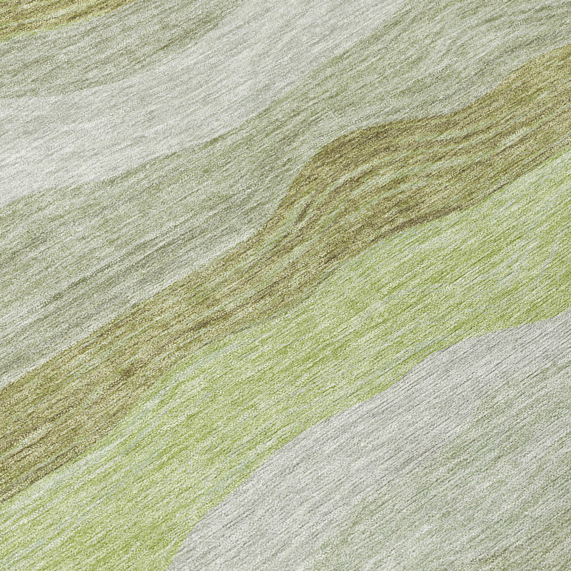 Machine Washable Indoor/Outdoor Lanphear ACN2397 Stripes Rug, Rectangle 3' x 5'