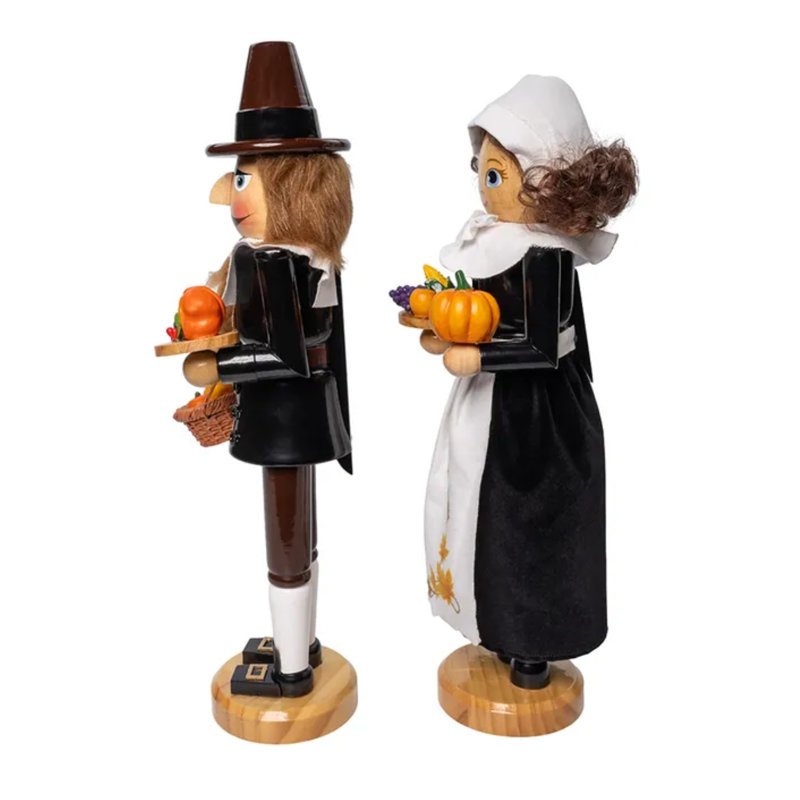 Kurt Adler 15-Inch Pilgrim Nutcrackers 2-Piece Set