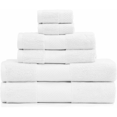 Premium 100% Cotton Towel Set 6 Piece, Jacquard Soft Absorbent & Quick Dry Towels For Bathroom, Hotel And Spa, 2 Bath Towels 2 Hand Towels & 2 Washcloths