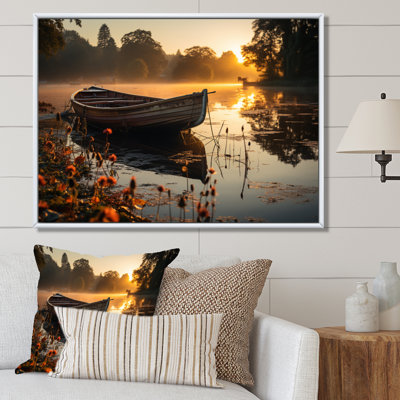 «Canoe On The Lake - Lakehouse», reproductions encadrées