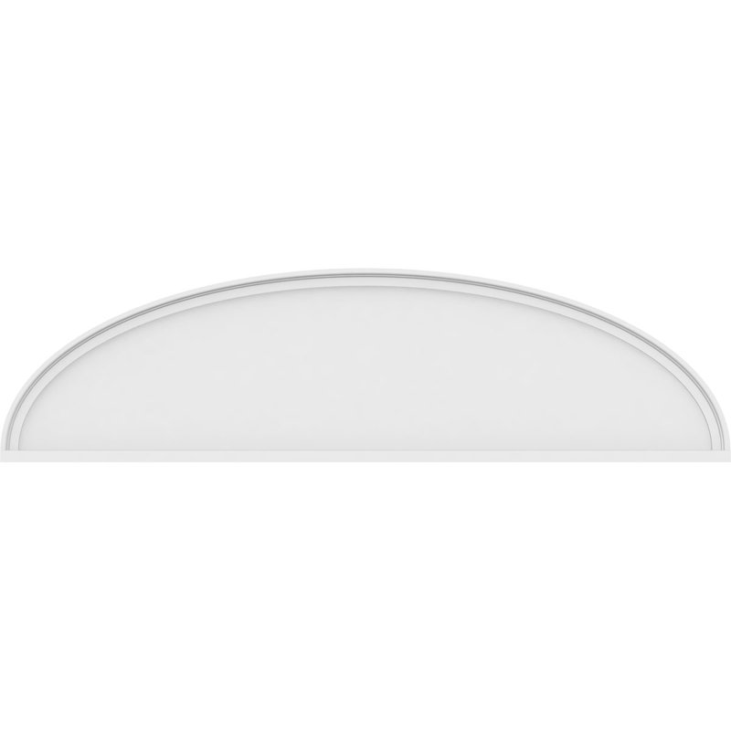 62"W x 16-1/2"H x 2"P Elliptical Smooth Architectural Grade PVC Pediment, 16-1/2" H  x 62" W  x 2" D
