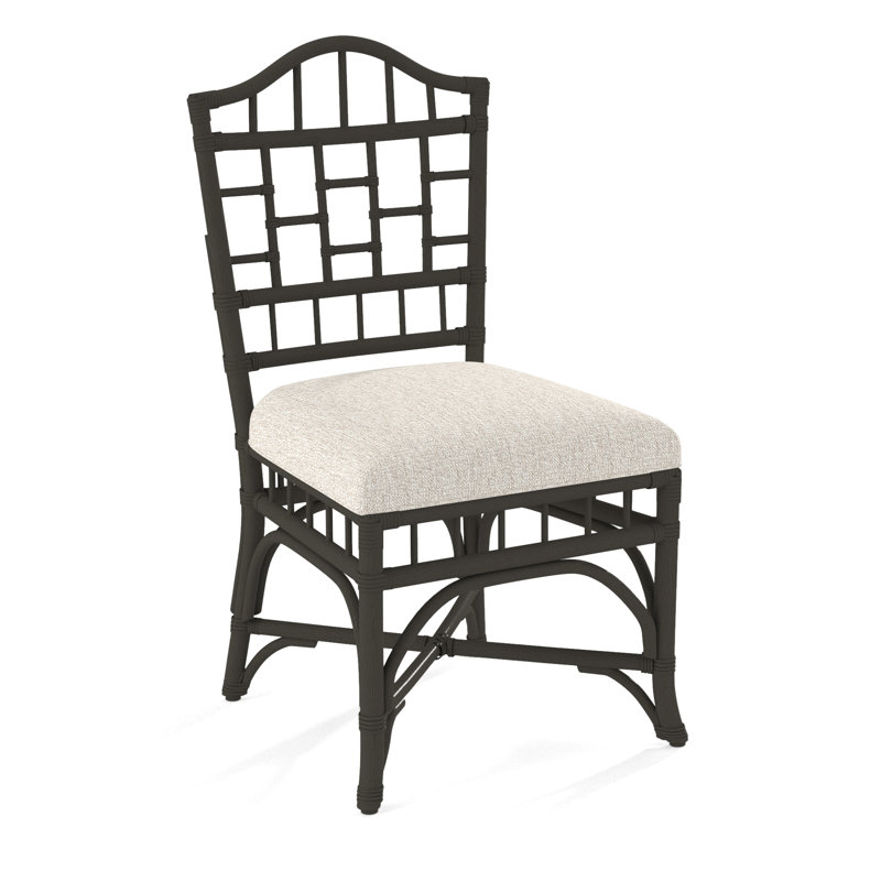 Chippendale Side Dining Chair, Coffee, Taupe Plaid; 0126-73